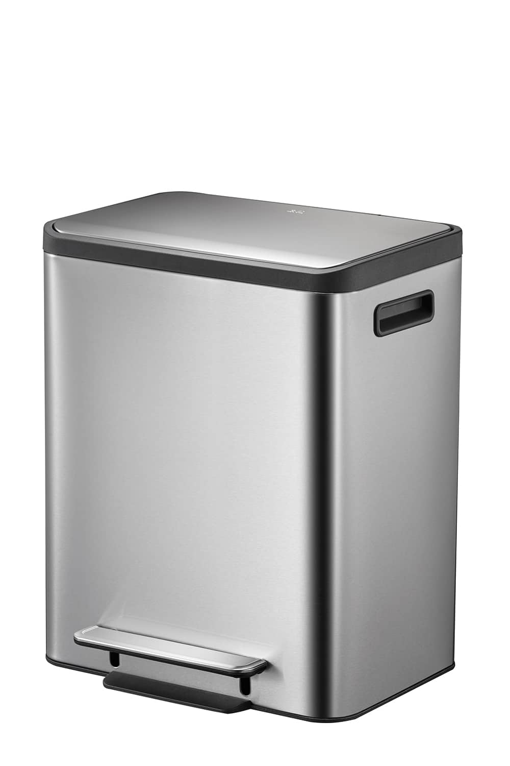 EcoCasa Thùng rác phân loại đạp chân 15+15L Inox mờ