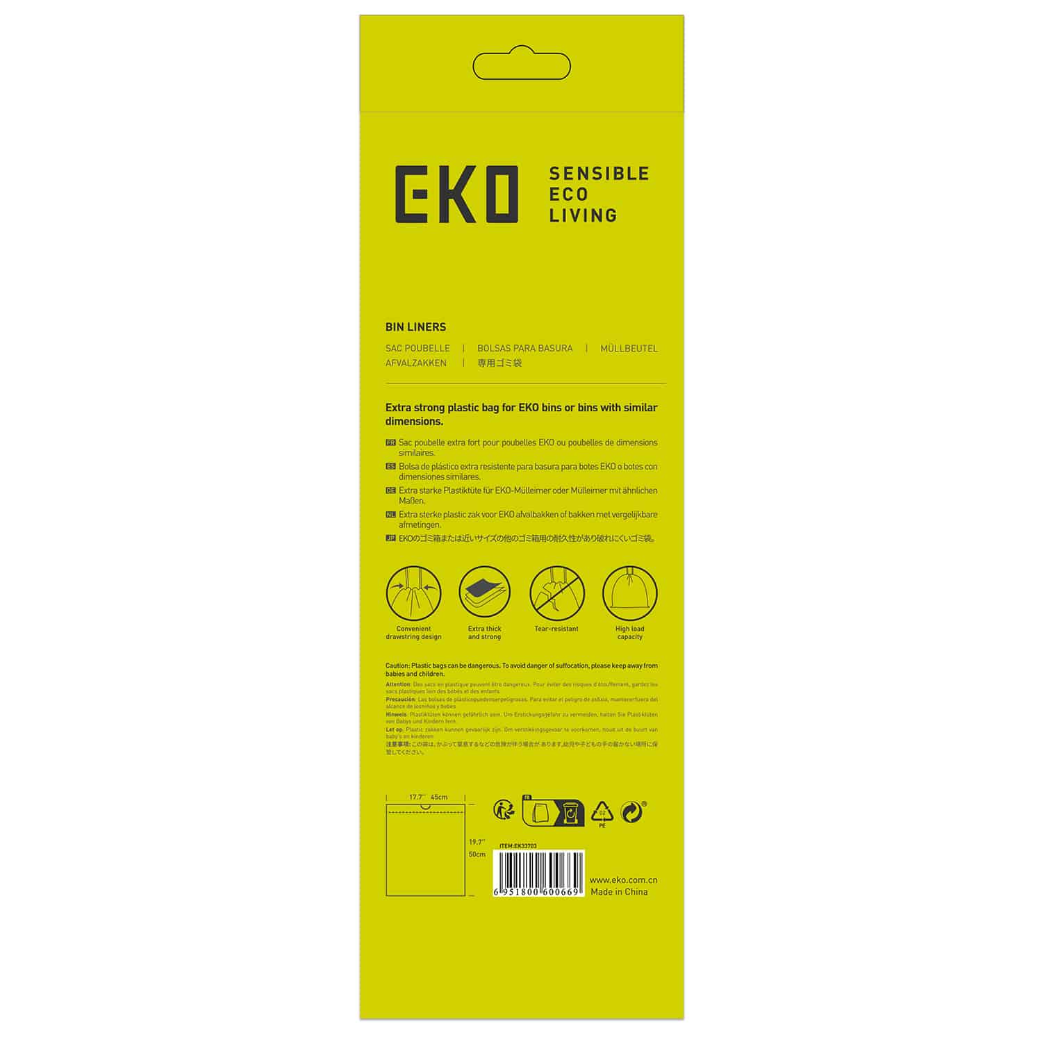 Drawstring Túi rác type C 10-15L Trắng