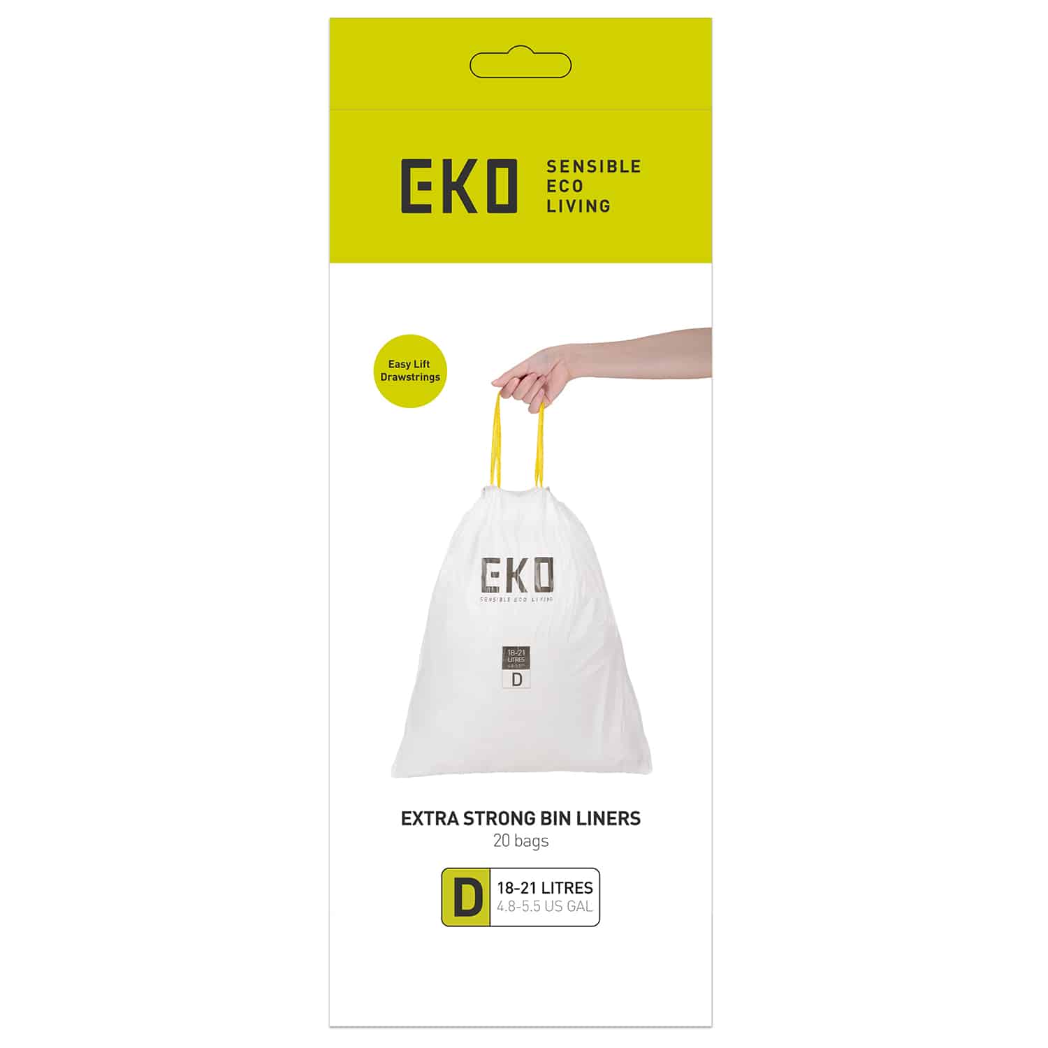 Drawstring Túi rác type D 18-21L Trắng