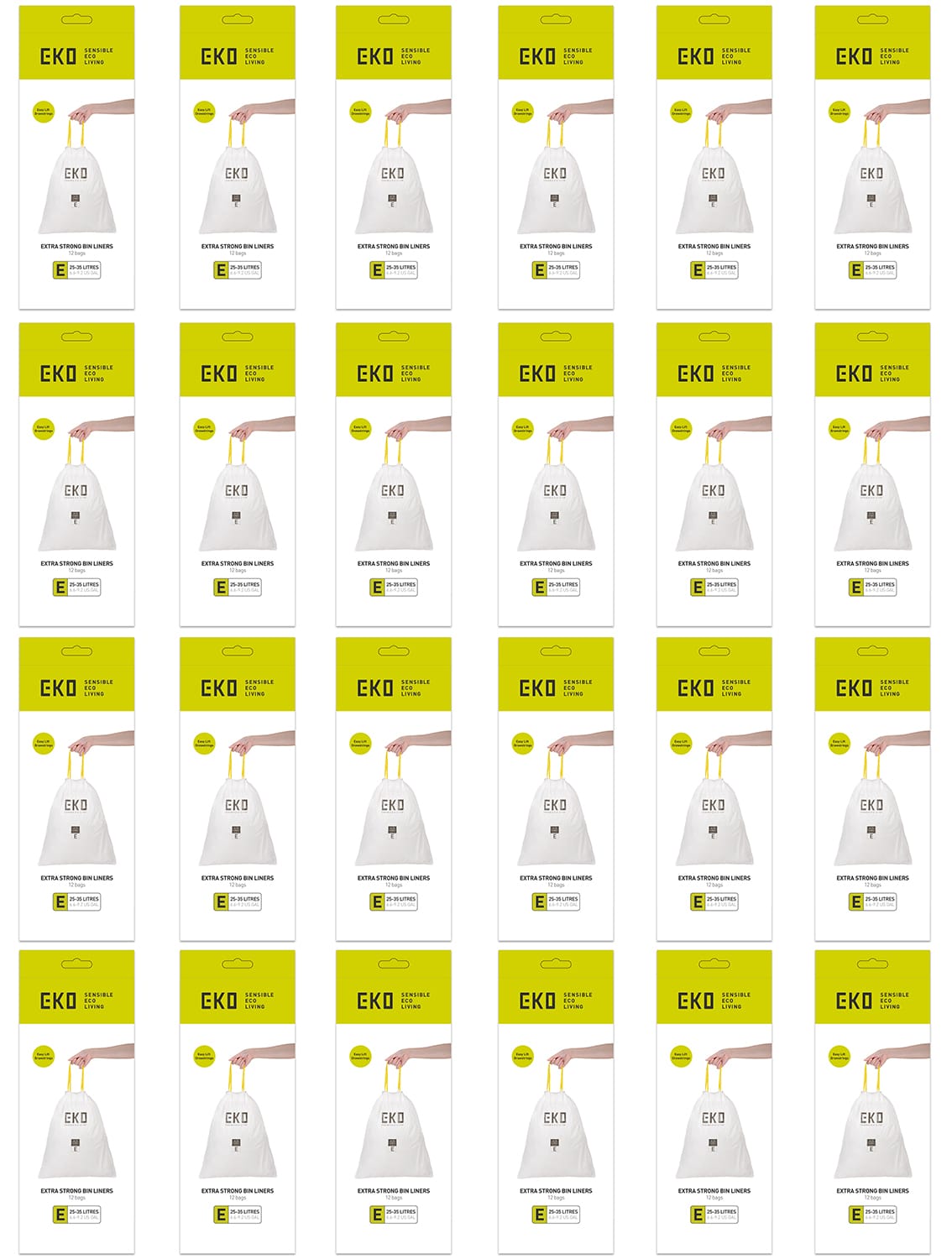 Drawstring Túi rác type E 25-35L Trắng