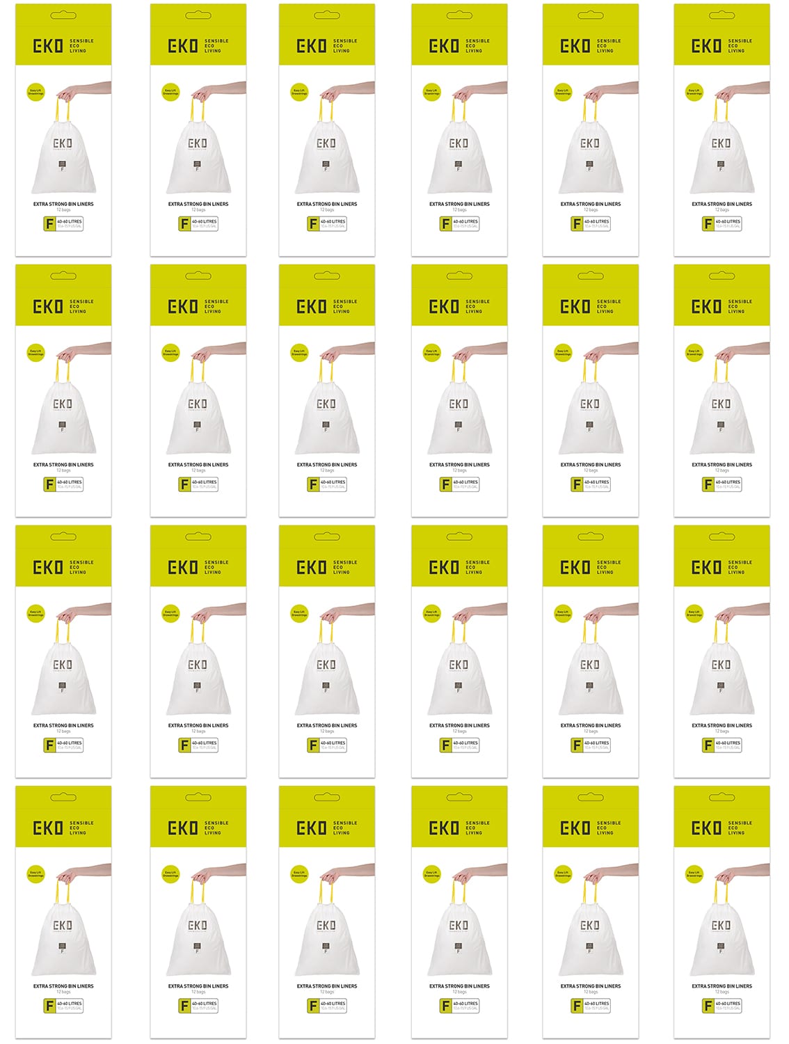 Drawstring Túi rác type F 40-60L Trắng