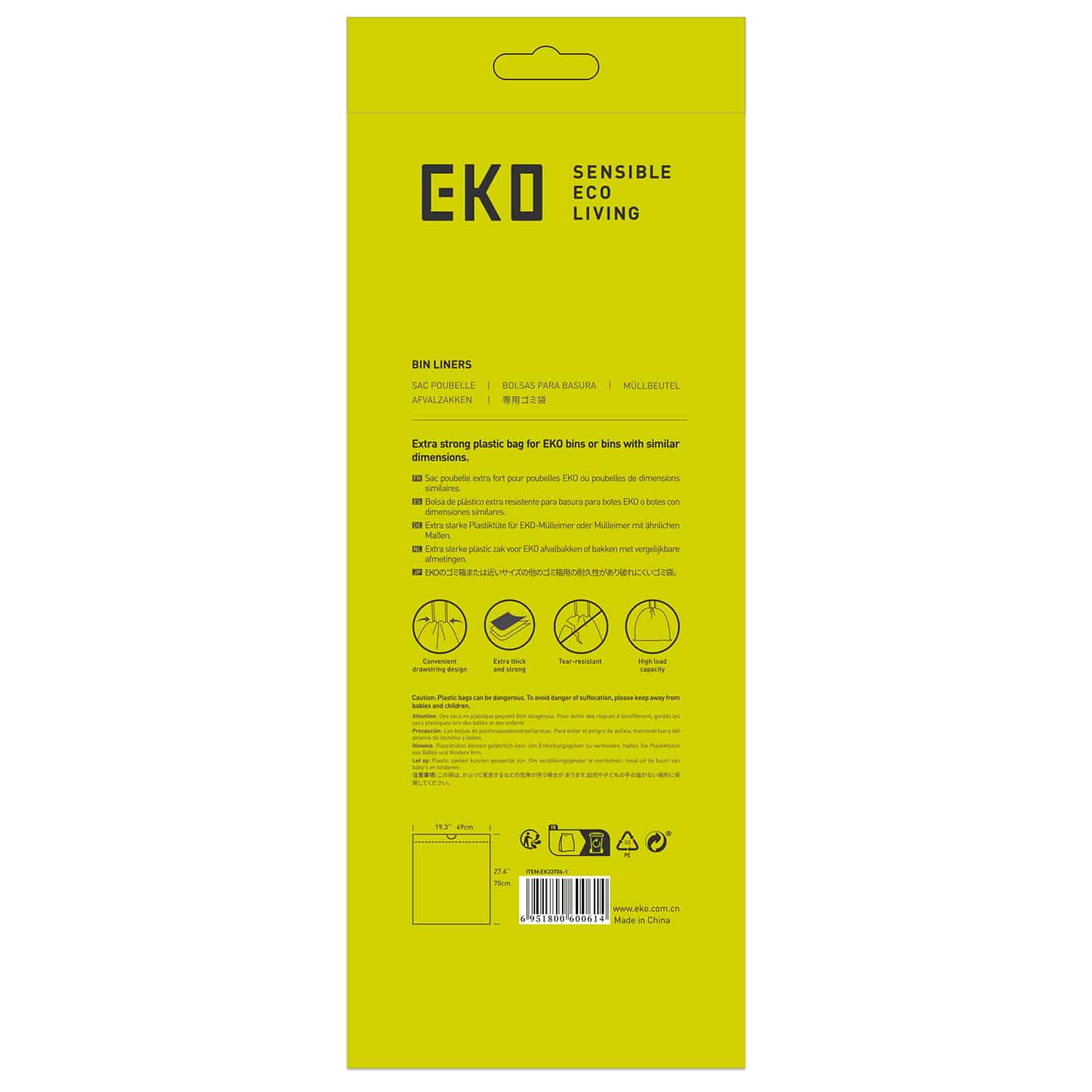 Drawstring Túi rác type F 40-60L Trắng