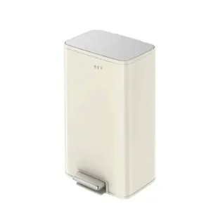 Thùng rác đạp chân EKO Marina 30L – Trắng kem