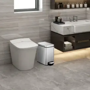 Thùng rác đạp chân EKO Stella Slim 6L – Inox mờ