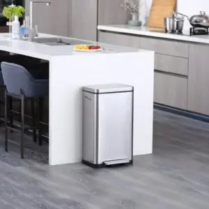Thùng rác đạp chân EKO X-Cube 30L – Inox mờ