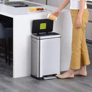 Thùng rác đạp chân EKO X-Cube 30L – Inox mờ