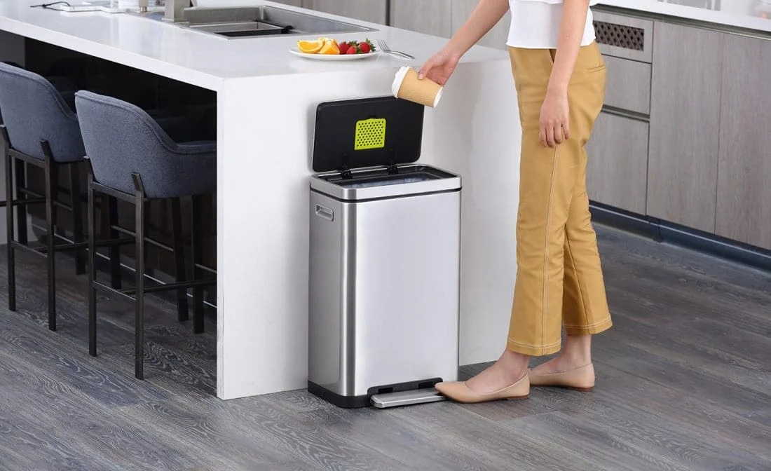 Thùng rác đạp chân EKO X-Cube 30L – Inox mờ