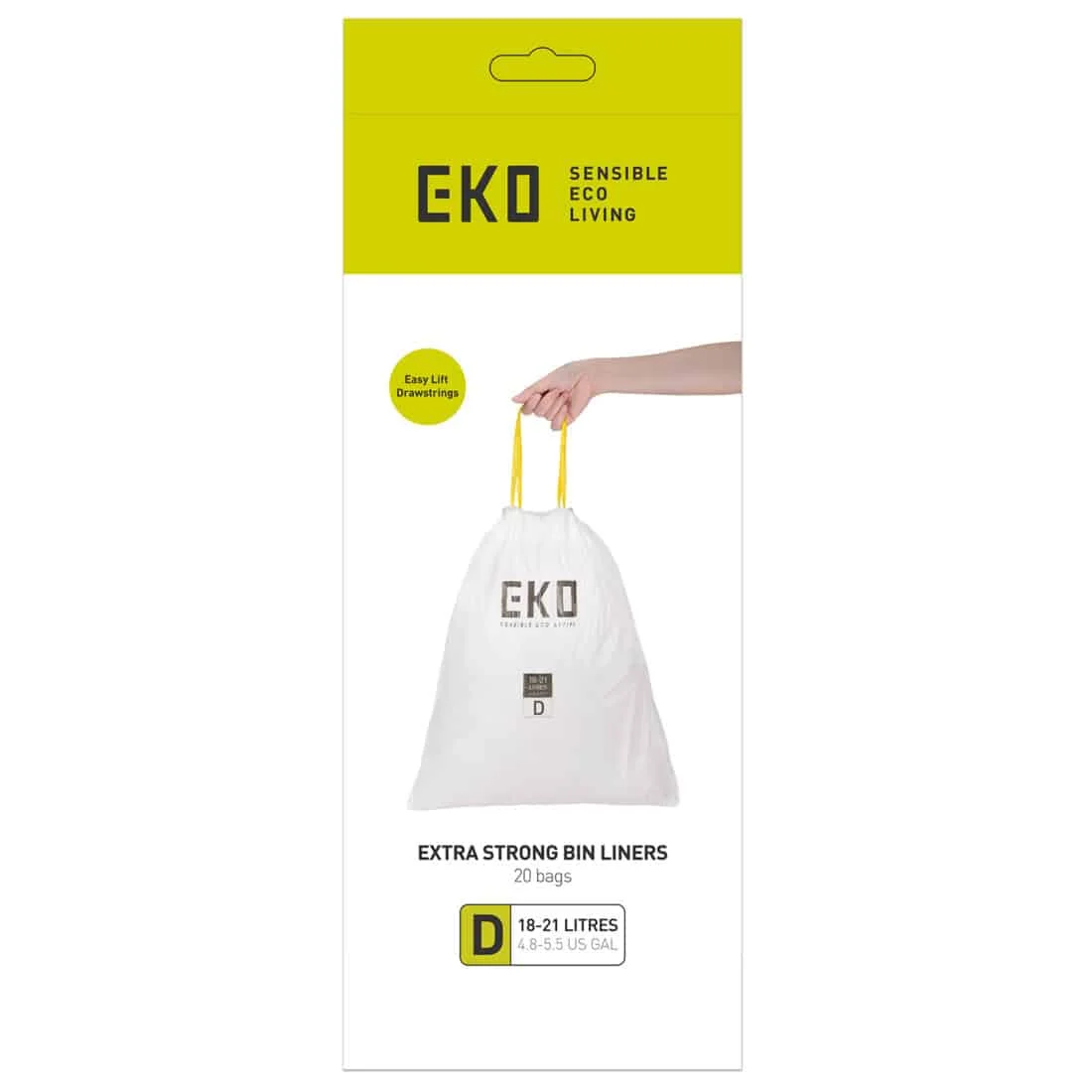 Túi rác dây rút EKO Type D 18–21 L – 20 túi/cuộn