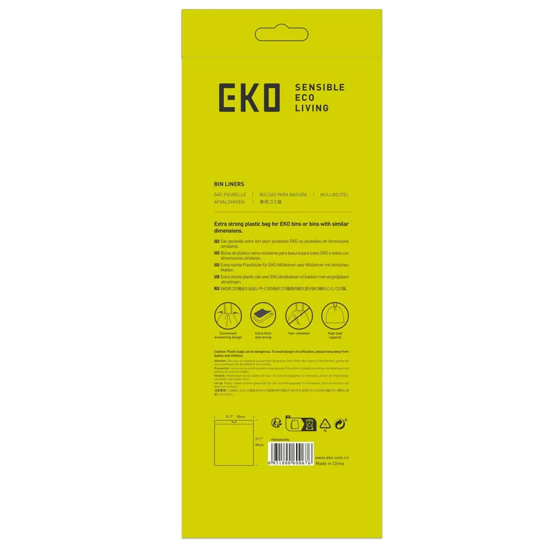 Túi rác dây rút EKO Type D 18–21 L – 20 túi/cuộn
