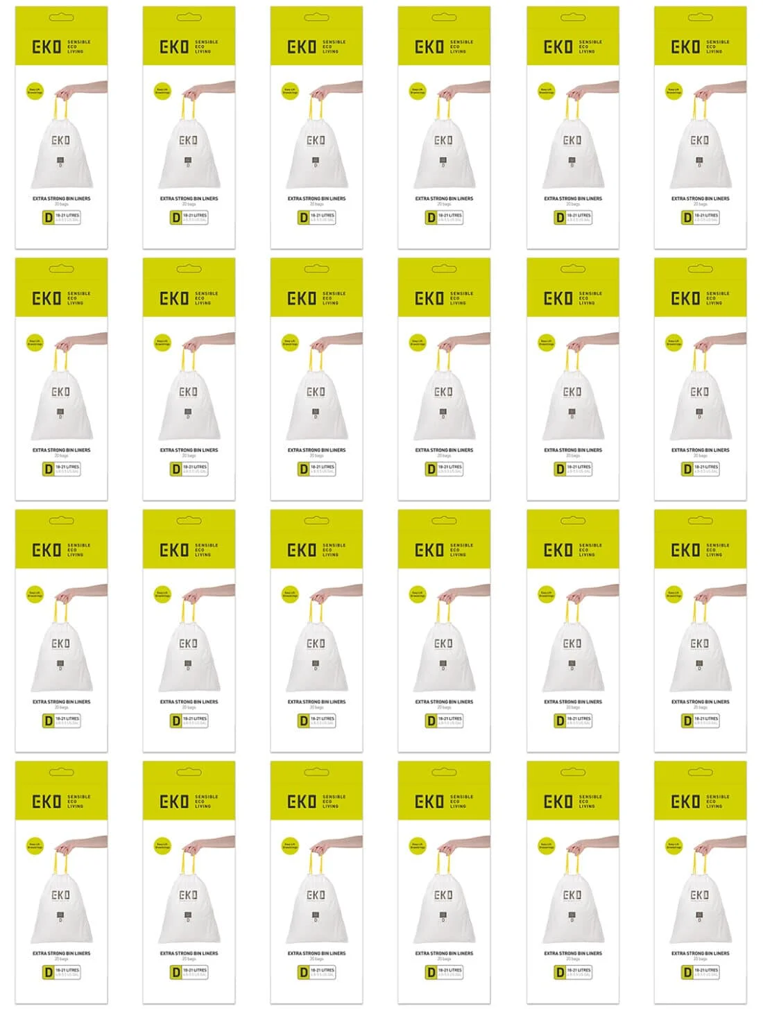 Túi rác dây rút EKO Type D 18–21 L – 20 túi/cuộn