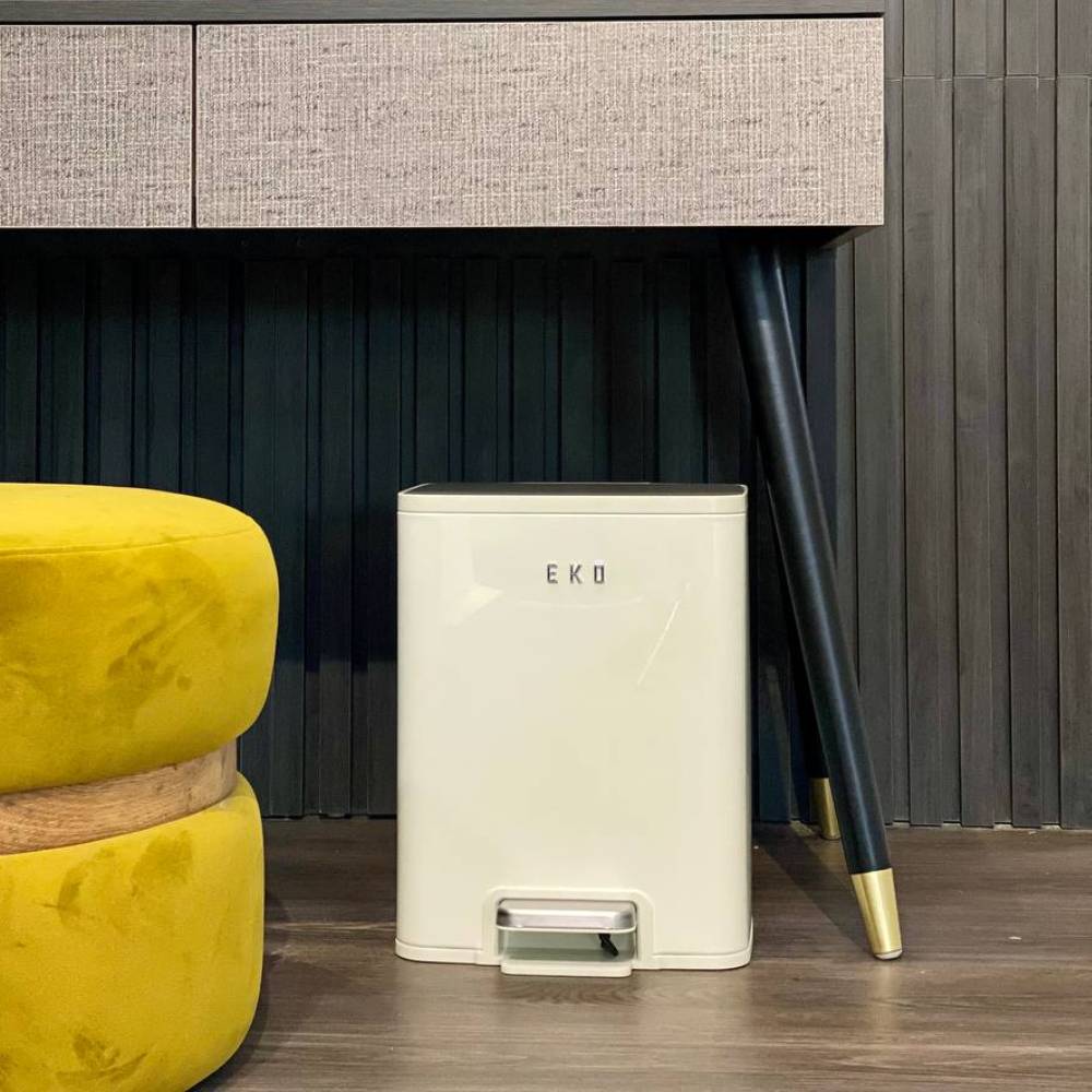 Thùng rác đạp chân EKO Marina EK9161MP-11L-VNS màu kem