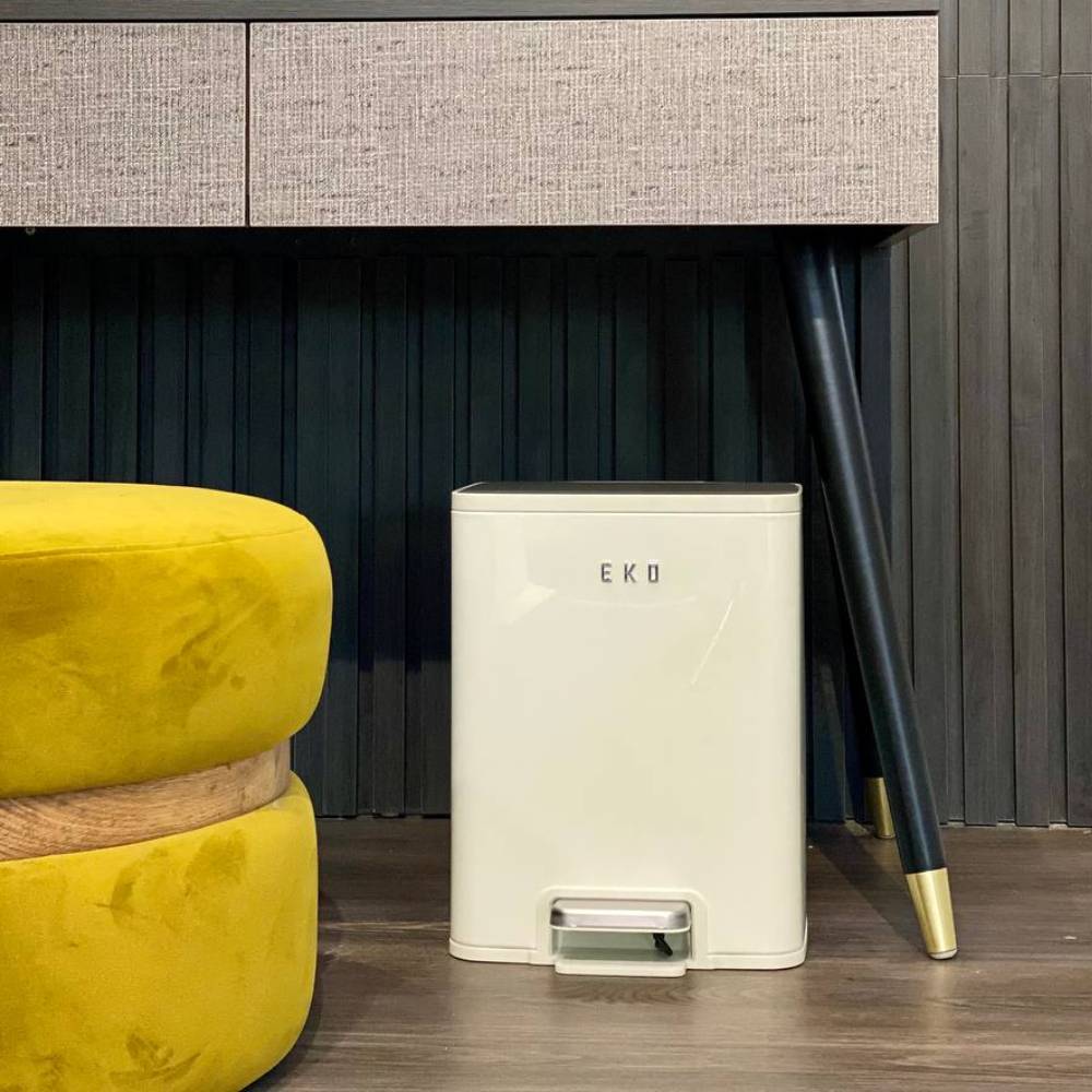 Thùng rác đạp chân EKO Marina EK9161MP-11L-VNS màu kem