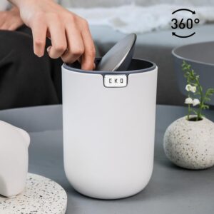 Thùng rác để bàn EKO Fandy màu trắng, minh họa nắp xoay