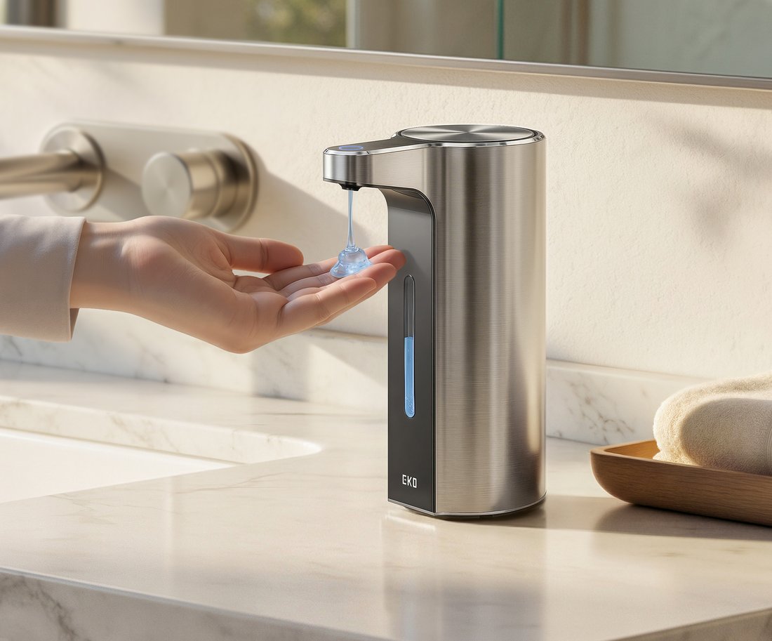 Tay hứng xà phòng từ bình xà phòng cảm biến