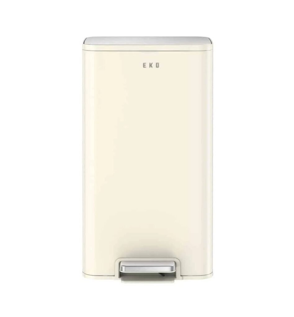 Thùng rác đạp chân EKO Marina 30L màu trắng kem